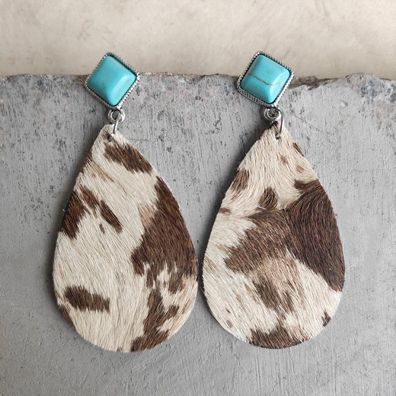 Artificial Turquoise Teardrop Earrings Carauana Store