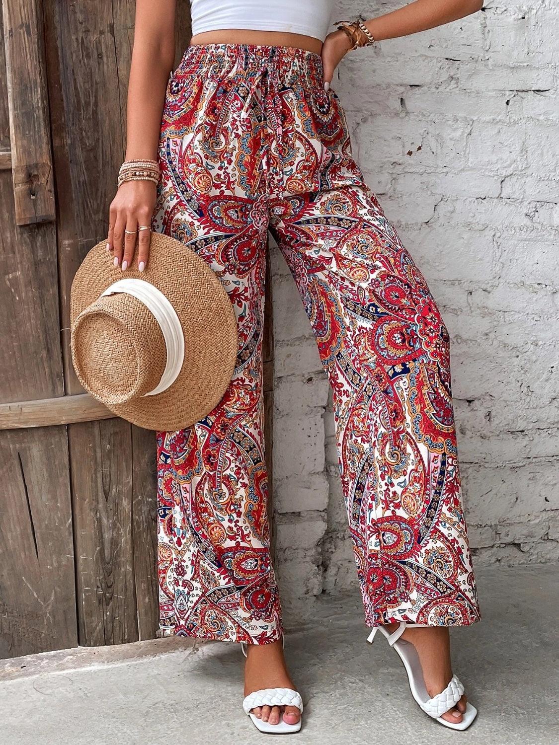Printed Wide Leg Pants Carauana Store