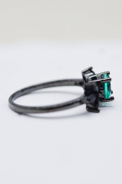 Paraiba Blue Zircon Leaf Ring Carauana Store