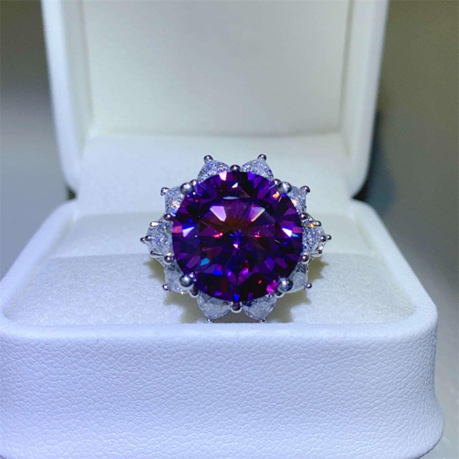 10 Carat Moissanite 925 Sterling Silver Flower Shape Ring Carauana Store