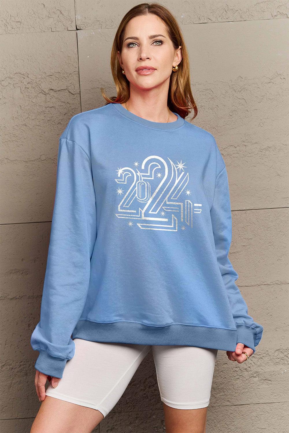 Simply Love Full Size 2024 Round Neck Dropped Shoulder Sweatshirt Carauana Store