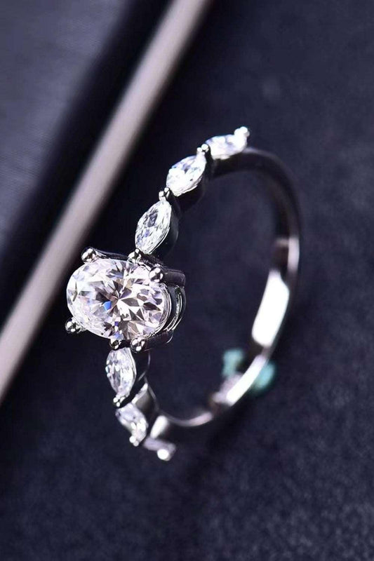 1 Carat Moissanite Oval Ring Carauana Store