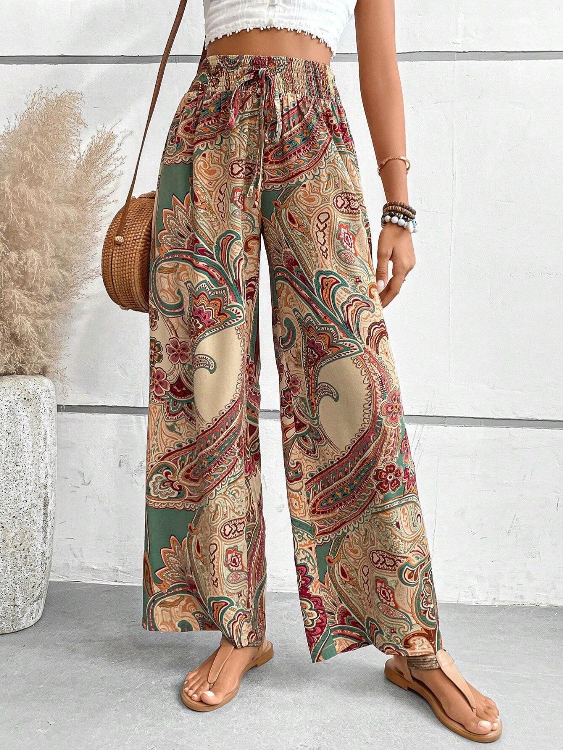 Printed Wide Leg Pants Carauana Store