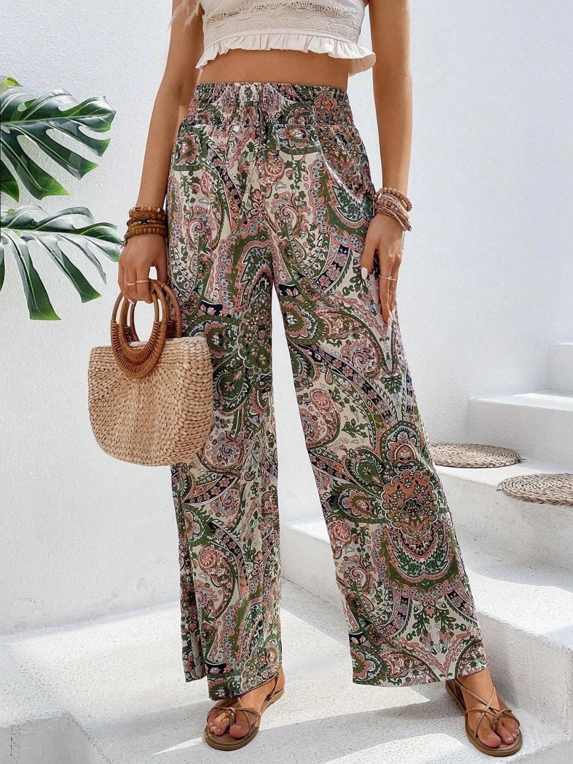 Printed Wide Leg Pants Carauana Store