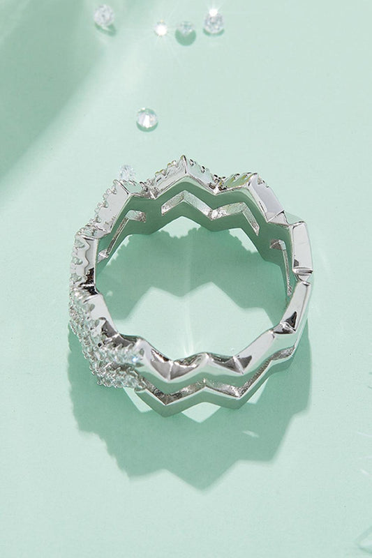 Adored Moissanite Zigzag Stacking Rings Carauana Store