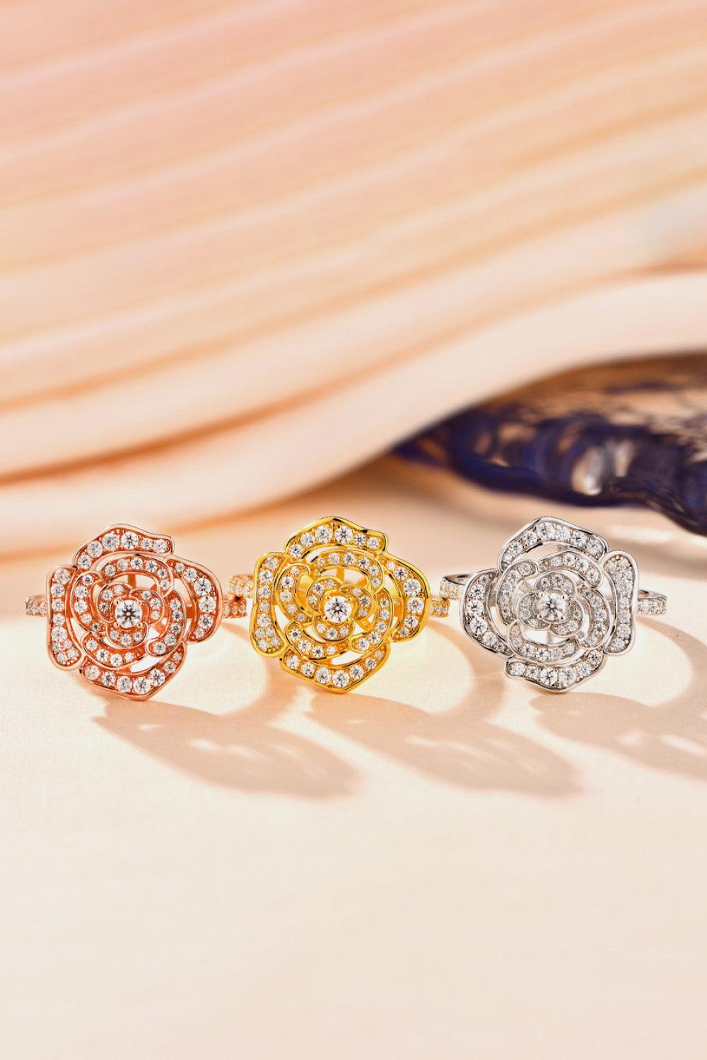 Moissanite Flower Shape Ring Carauana Store