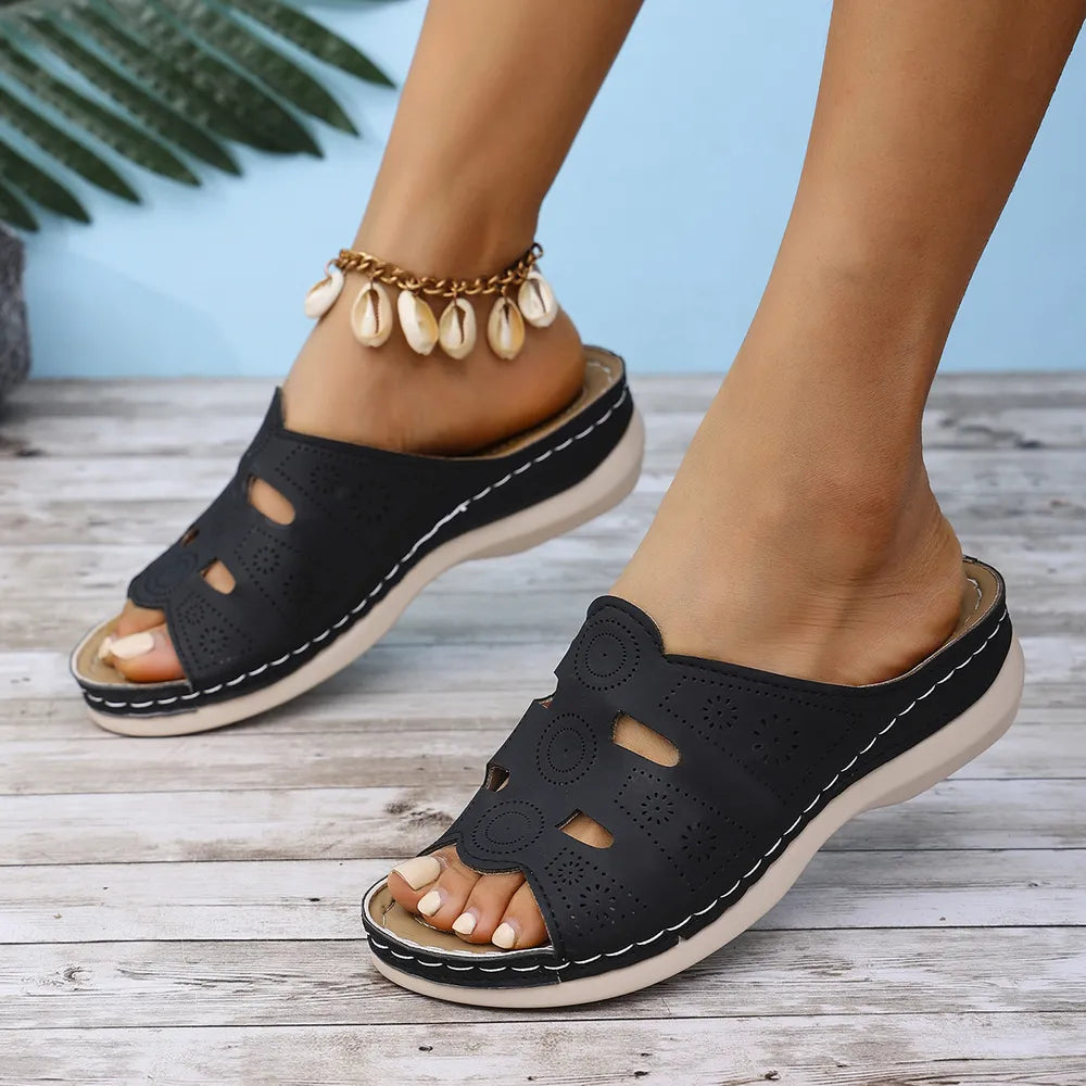 Open-Toe Cutout Sandals Carauana Store