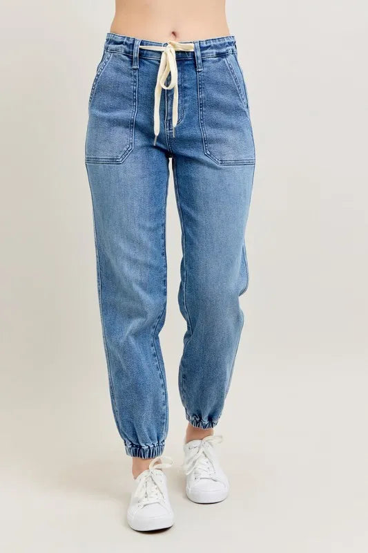 Judy Blue Full Size High Waist Denim Jogger Plus Size Carauana Store
