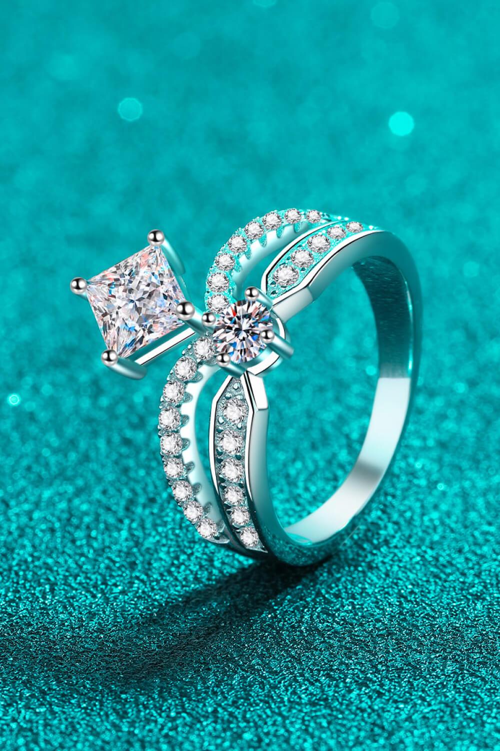925 Sterling Silver Moissanite Crown Ring Carauana Store