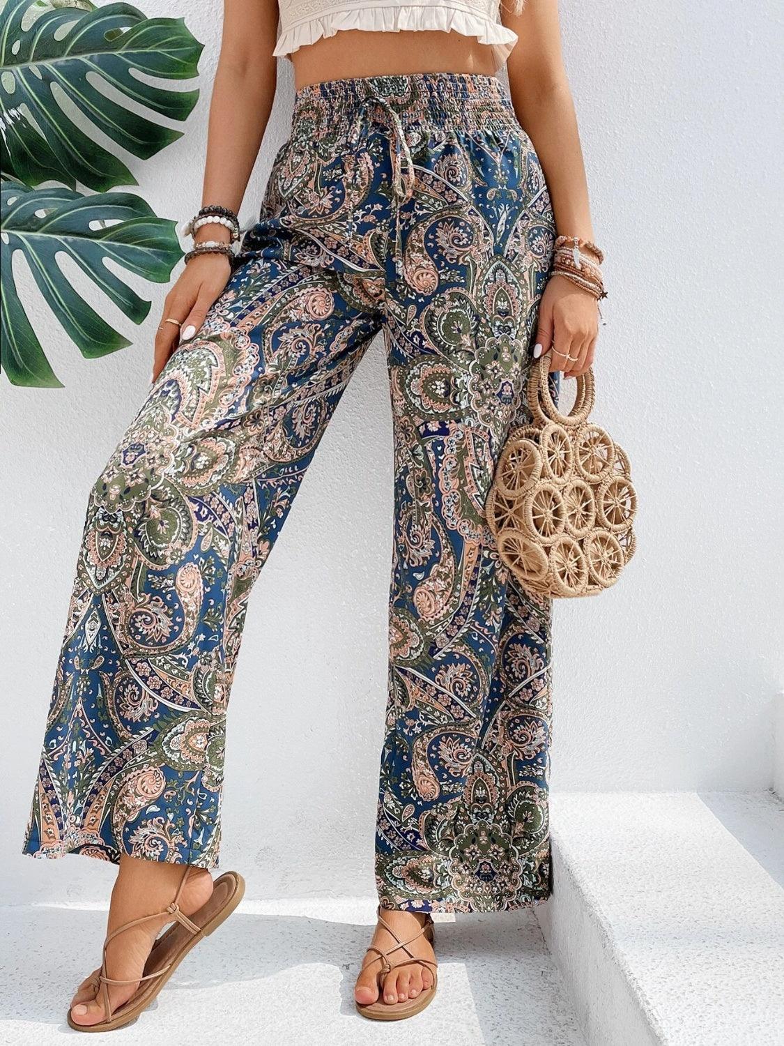 Printed Wide Leg Pants Carauana Store