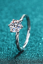 1 Carat Moissanite 6-Prong Twisted Ring Carauana Store