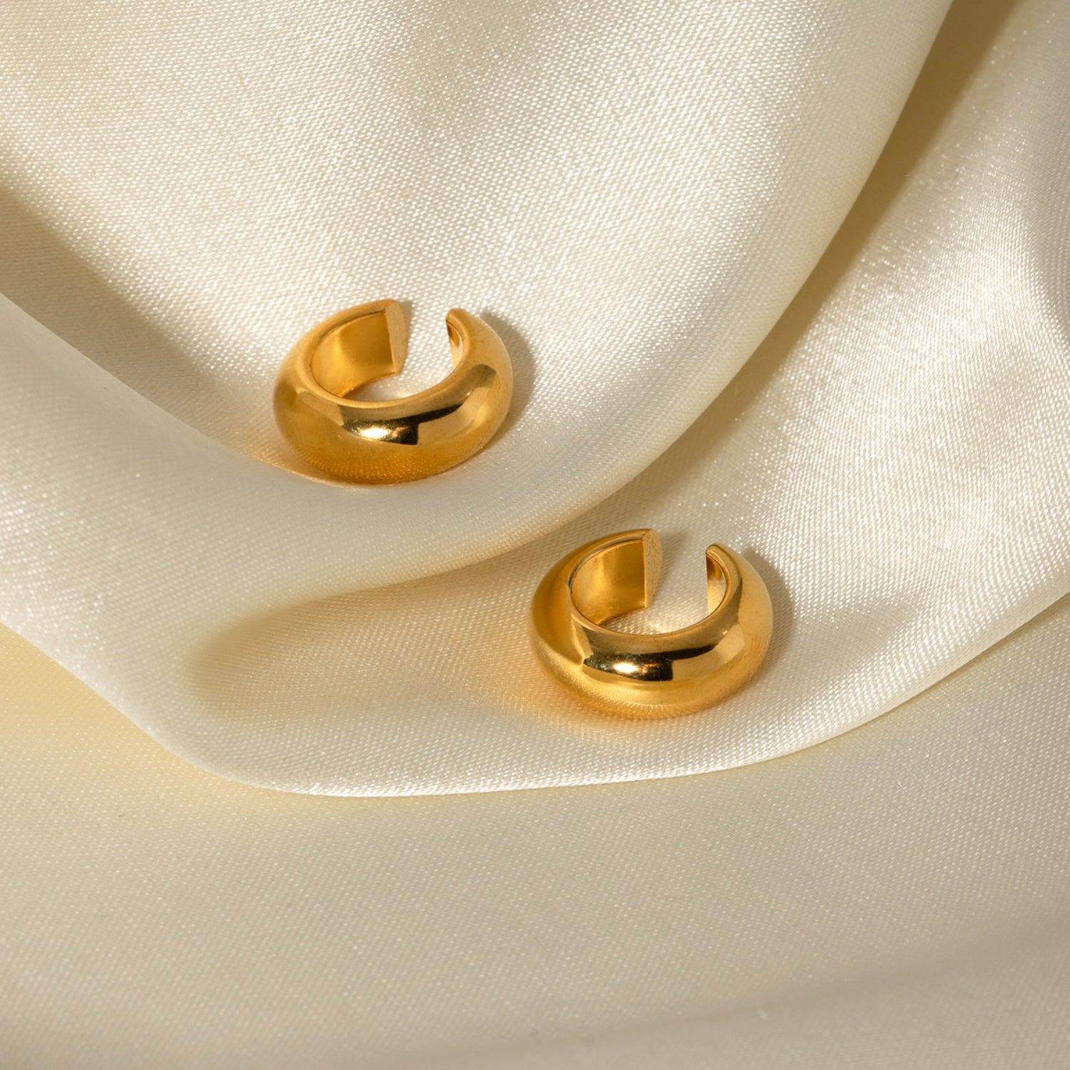 Stainless Steel Letter C Shape Clip On Earrings Carauana Store