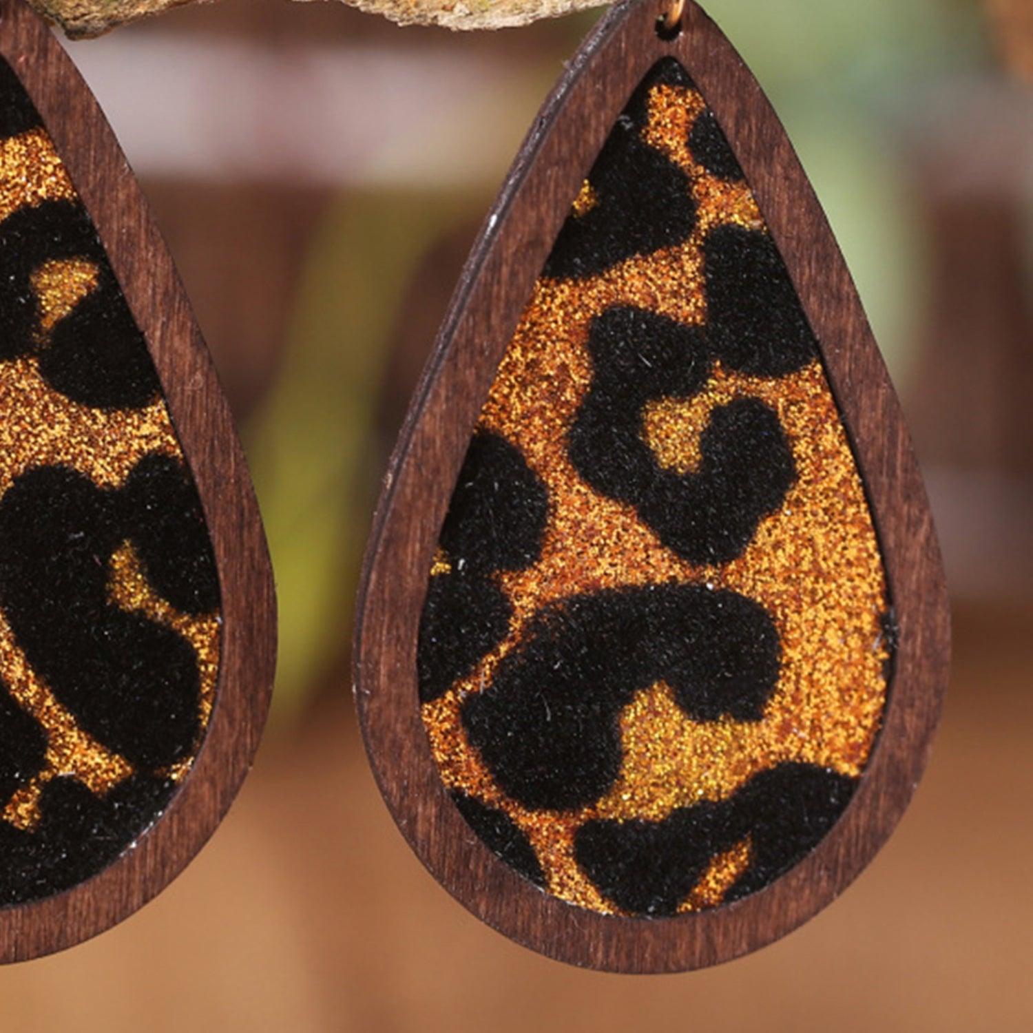 Sequin Wood Teardrop Earrings Carauana Store