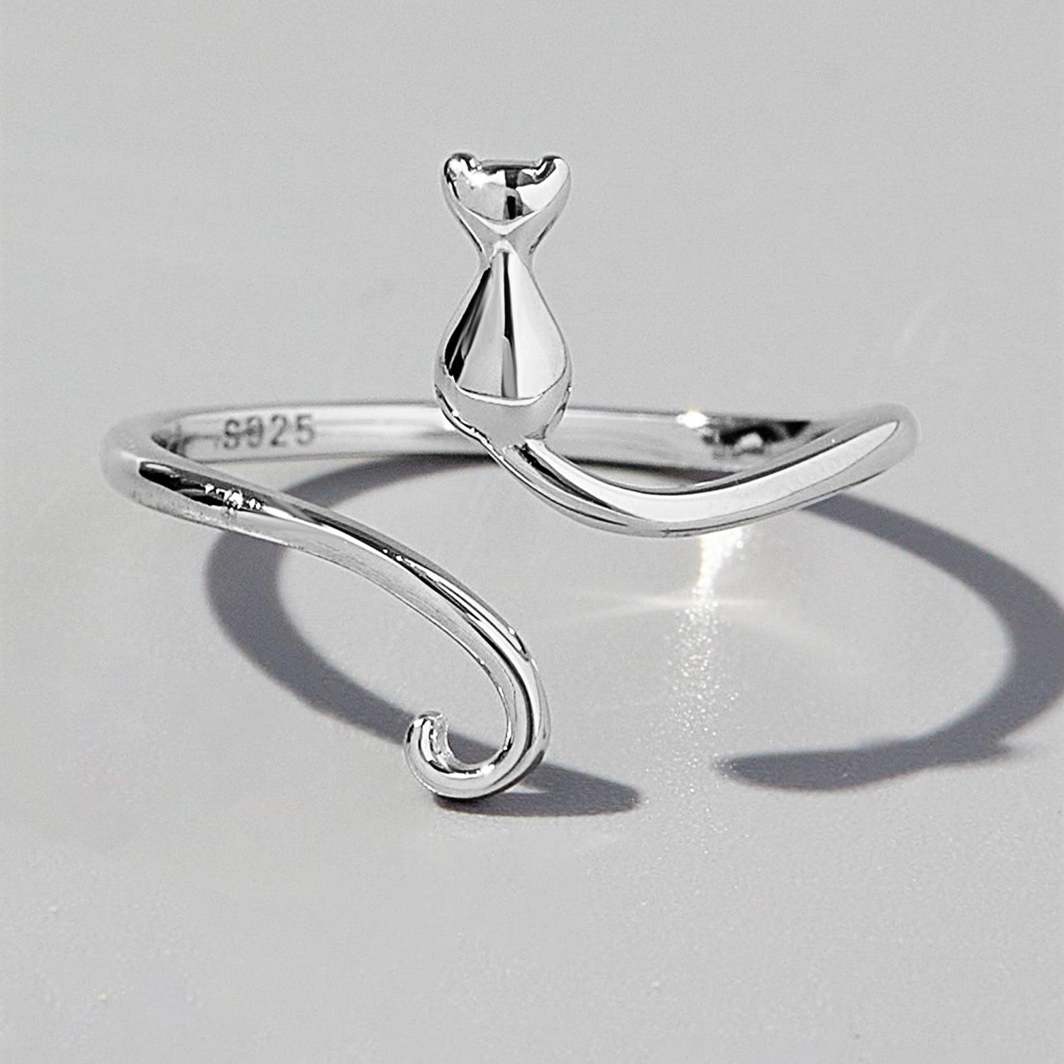 Cat Shape 925 Sterling Silver Ring Carauana Store