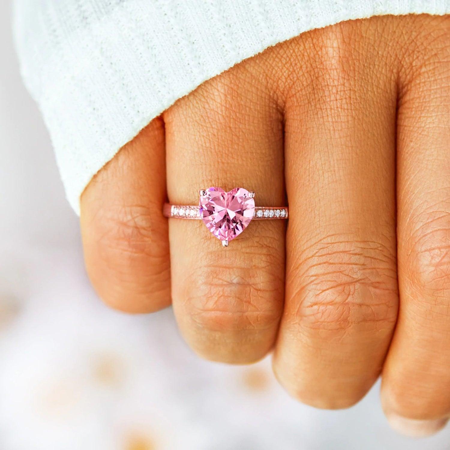 Heart Zircon 925 Sterling Silver Ring Carauana Store