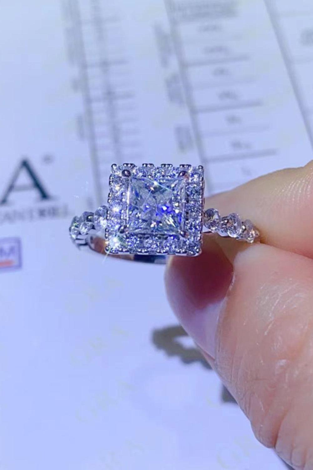 Adored 1 Carat Moissanite Square Ring Carauana Store