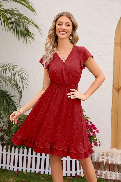 Swiss Dot Cap Sleeve Dress Carauana Store
