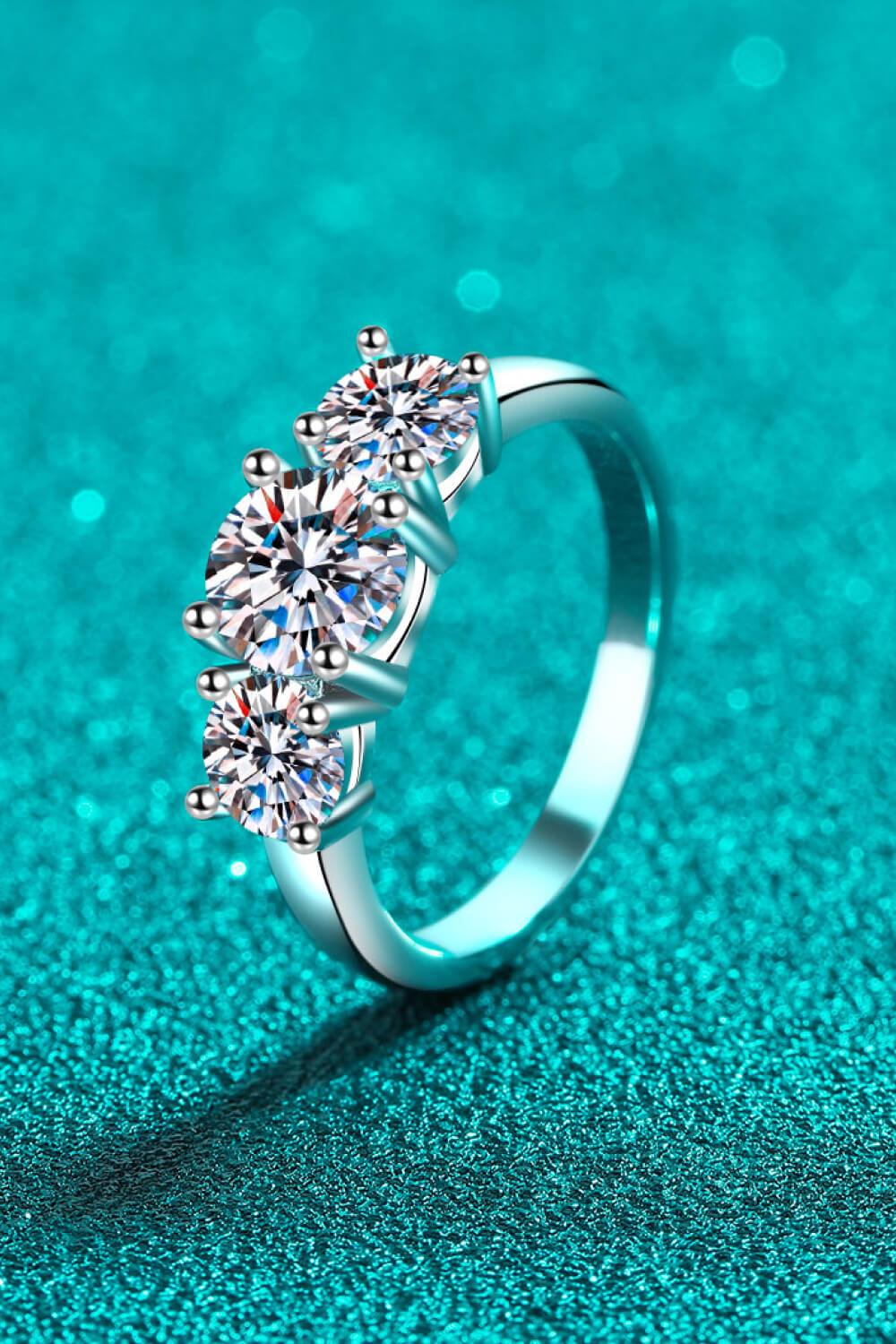 Stylish 925 Sterling Silver Moissanite Ring Carauana Store