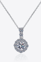 1 Carat Moissanite 925 Sterling Silver Necklace Carauana Store
