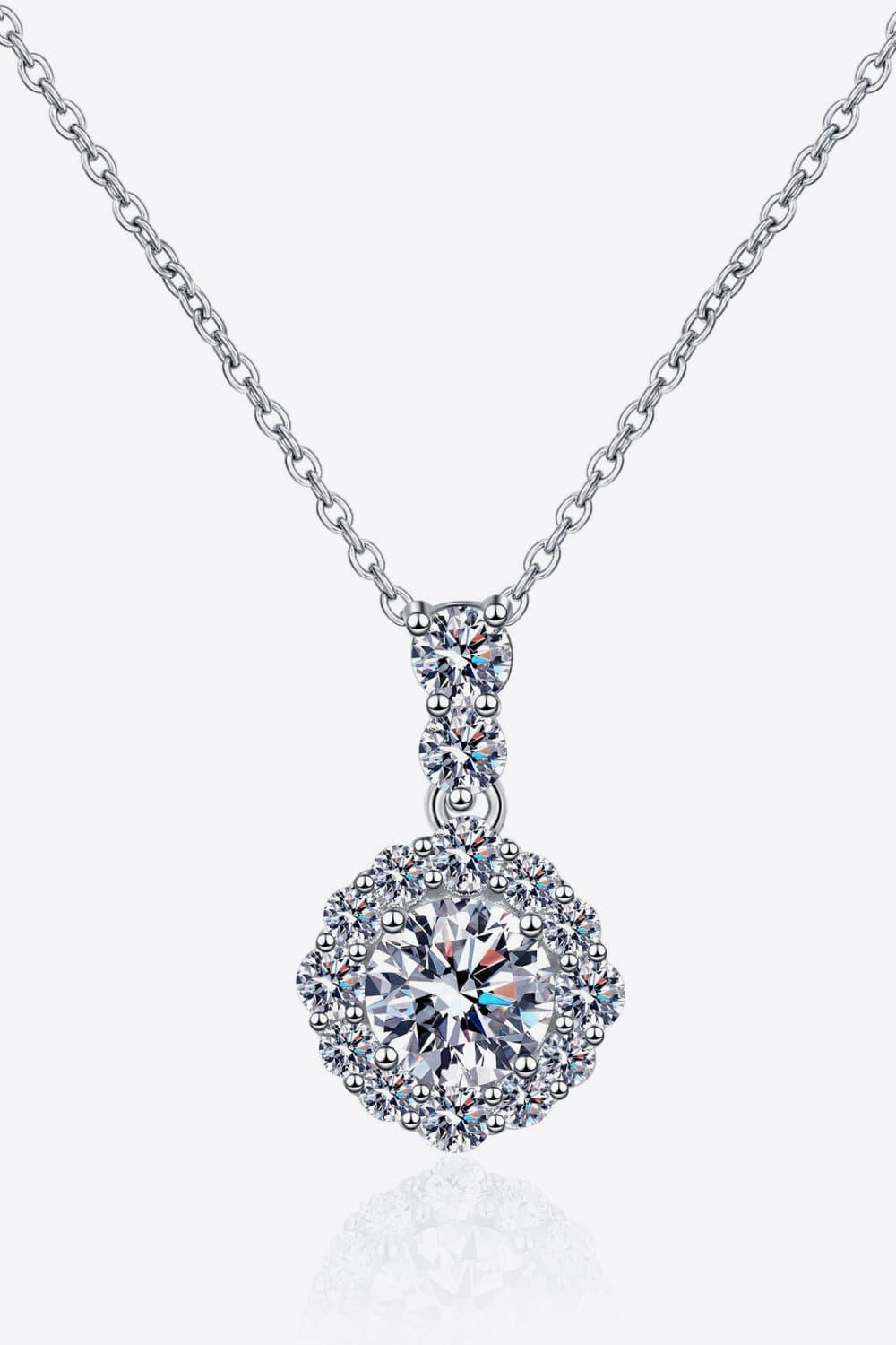 1 Carat Moissanite 925 Sterling Silver Necklace Carauana Store