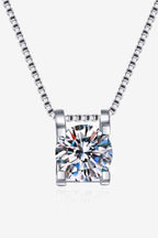 1 Carat Moissanite 925 Sterling Silver Chain Necklace Carauana Store