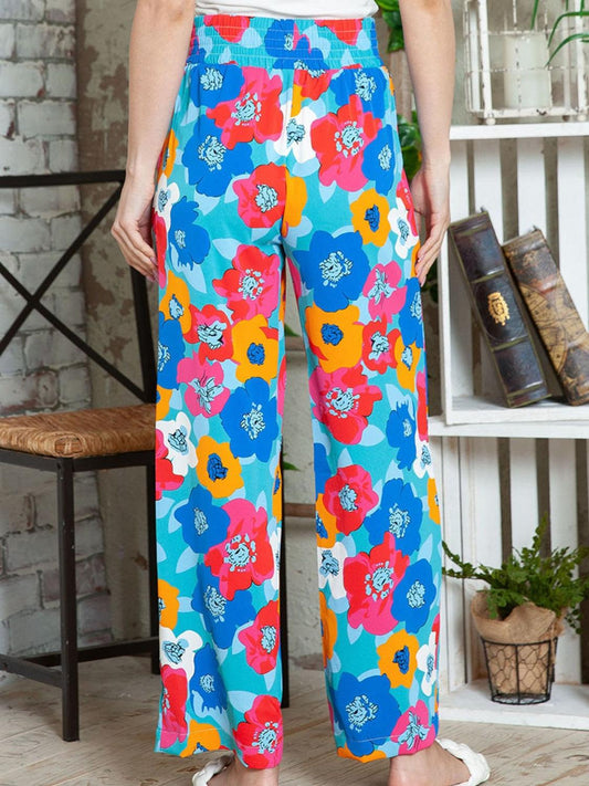 Printed Drawstring Wide Leg Pants Carauana Store