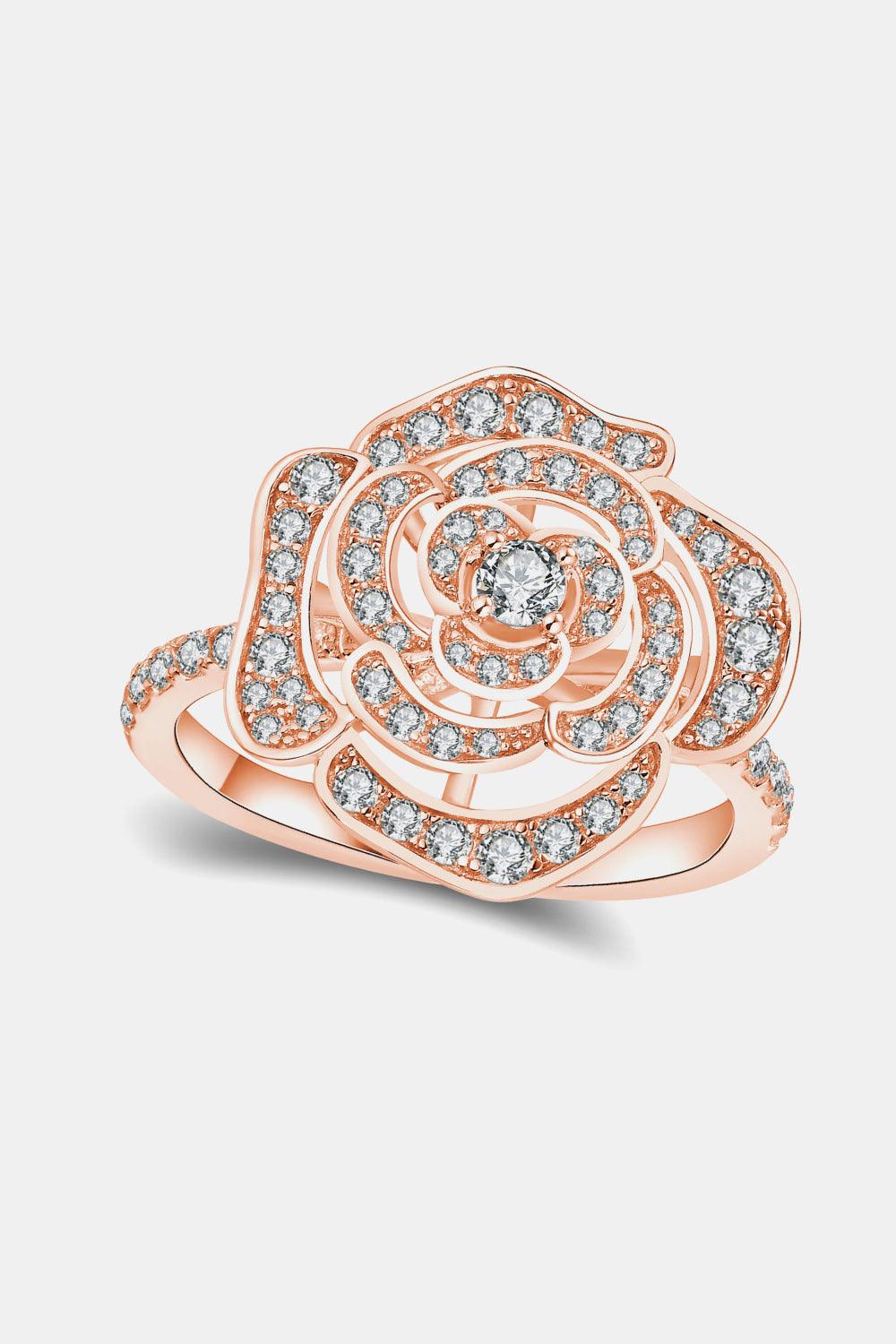 Moissanite Flower Shape Ring Carauana Store