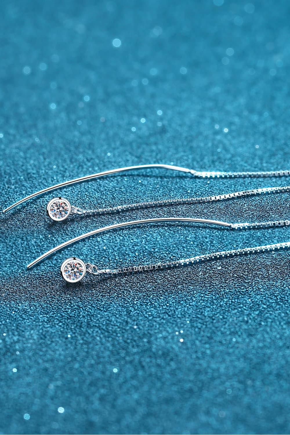 Moissanite 925 Sterling Silver Threader Earrings Carauana Store