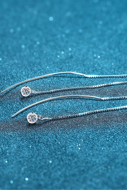 Moissanite 925 Sterling Silver Threader Earrings Carauana Store