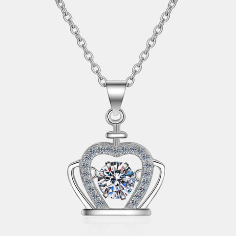 Moissanite Crown 925 Sterling Silver Necklace