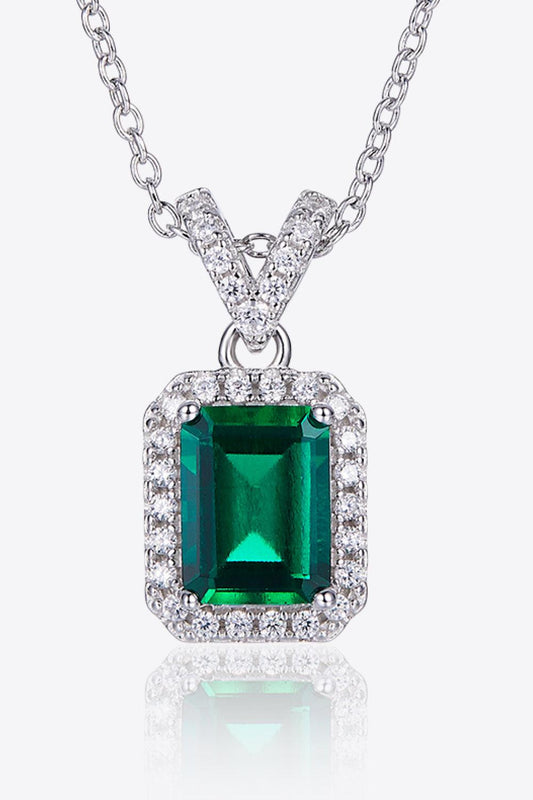 Adored 1.25 Carat Lab-Grown Emerald Pendant Necklace Carauana Store