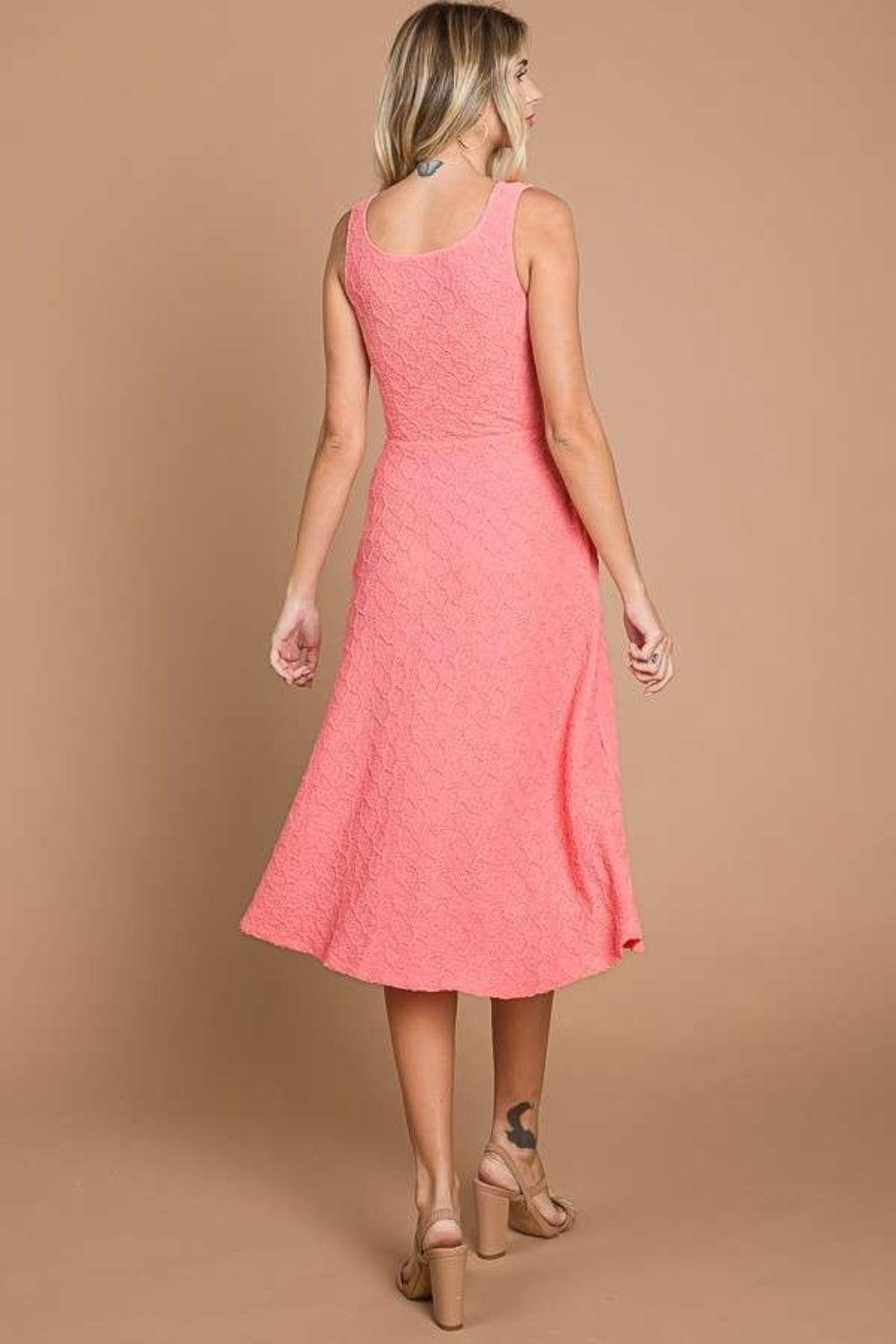 Culture Code Texture Square Neck Tank Dress with Pockets Carauana Store