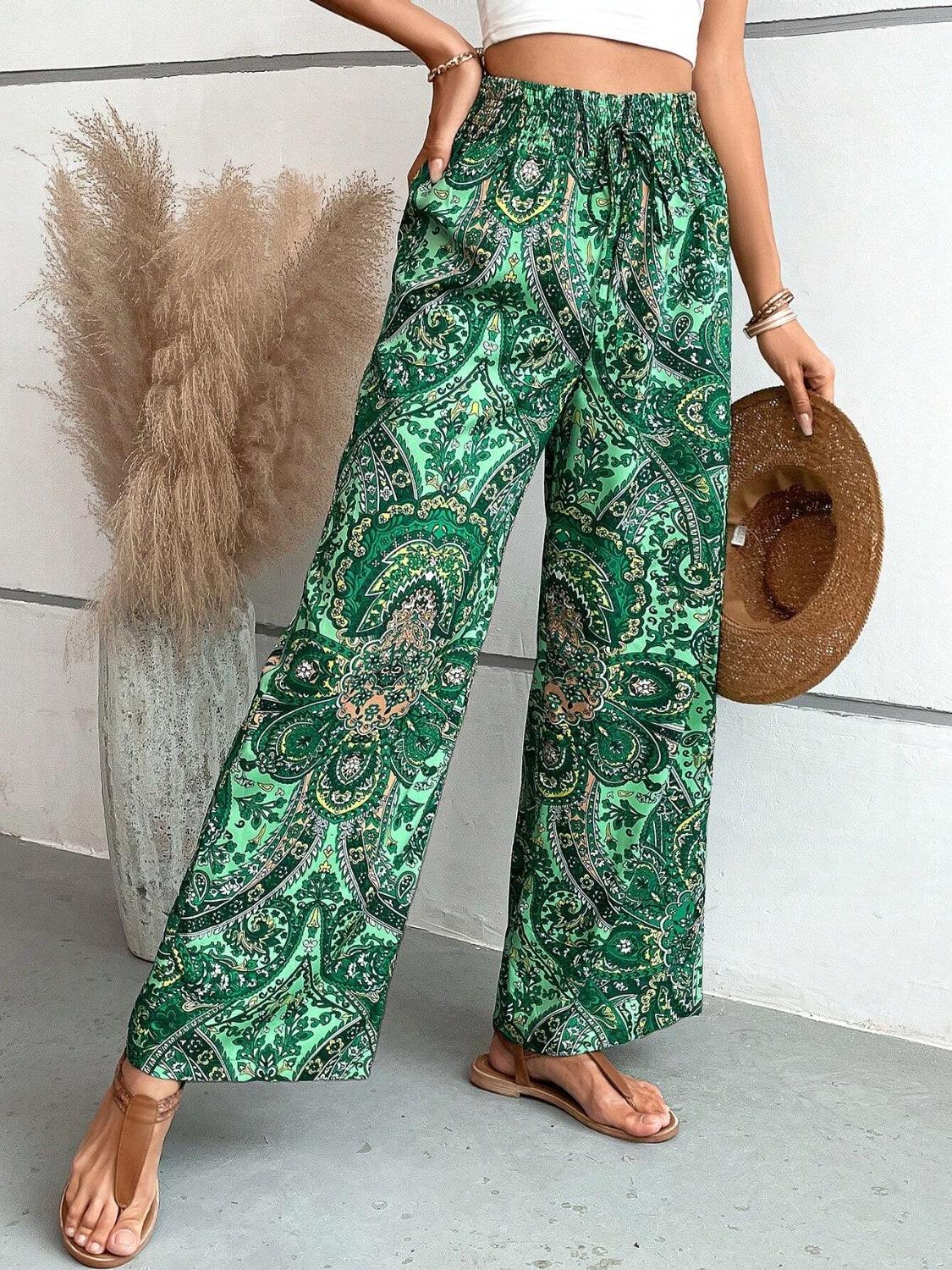 Printed Wide Leg Pants Carauana Store