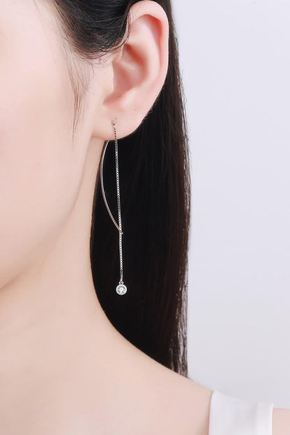 Moissanite 925 Sterling Silver Threader Earrings Carauana Store