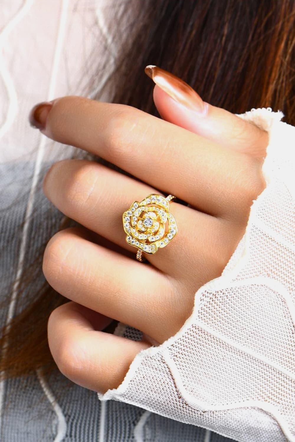 Moissanite Flower Shape Ring Carauana Store