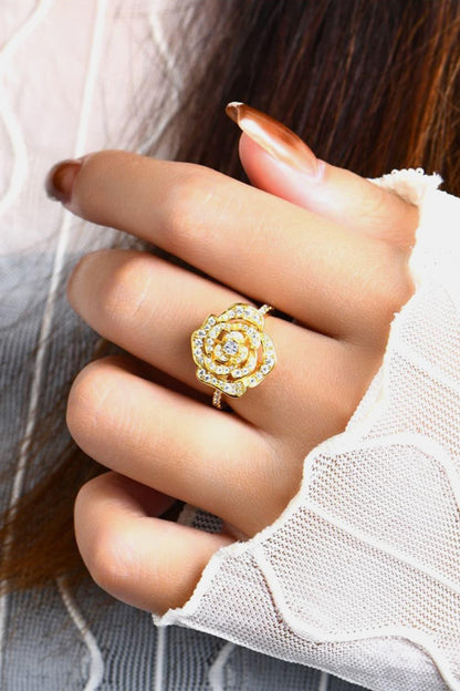 Moissanite Flower Shape Ring Carauana Store