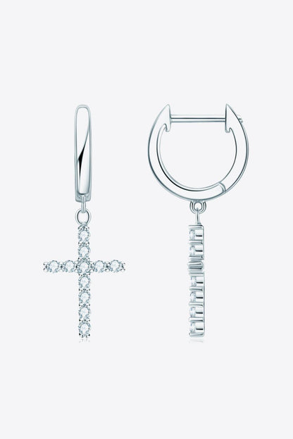 925 Sterling Silver Moissanite Cross Earrings Carauana Store