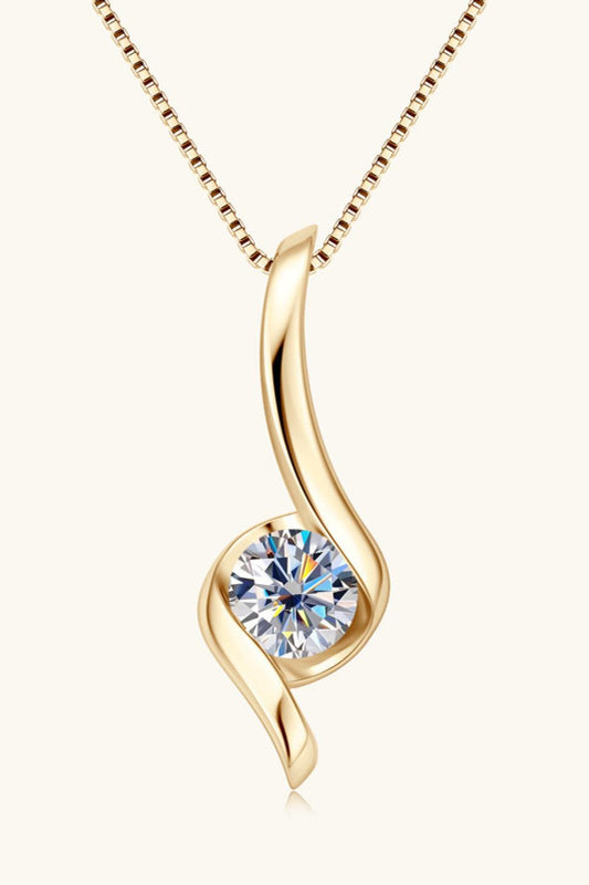 1 Carat Moissanite 925 Sterling Silver Necklace Carauana Store