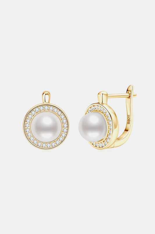 Moissanite Pearl 925 Sterling Silver Earrings Carauana Store