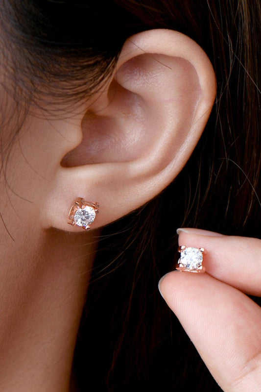 Moissanite 925 Sterling Silver Stud Earrings Carauana Store