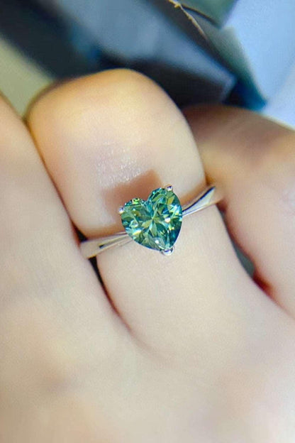 1 Carat Moissanite Heart 925 Sterling Silver Ring Carauana Store
