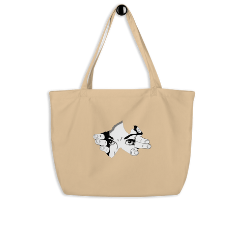 CARAUANA Large organic tote Bag Beige