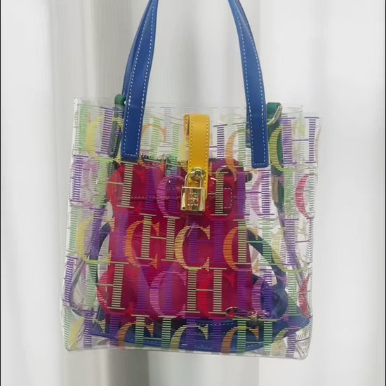 CH Women’s PVC Bucket Bag Large Capacity Beach & Everyday Tote